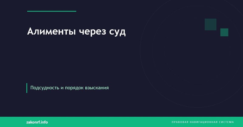 Алименты через суд.