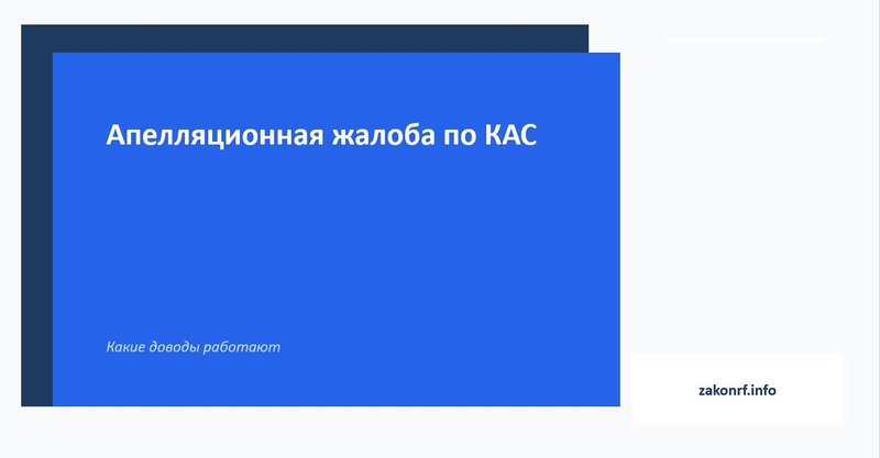 Апелляционная жалоба по КАС.
