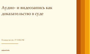 Аудио- и видеозапись как доказательство в суде.