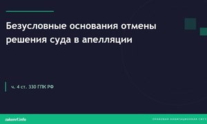Безусловные основания отмены решения суда в апелляции.