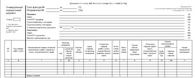 Бланк УПД