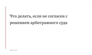 Что делать, если не согласен с решением арбитражного суда