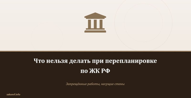 Что нельзя делать при перепланировке по ЖК РФ.