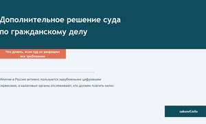 Дополнительное решение суда по гражданскому делу.