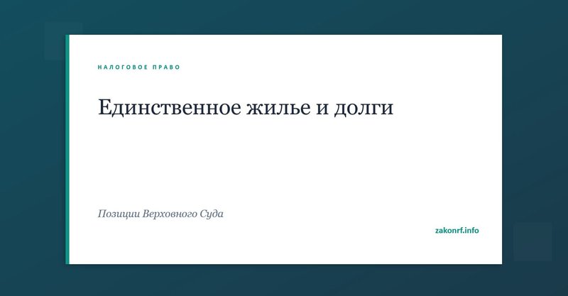 Единственное жилье и долги.