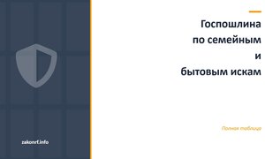 Госпошлина по семейным и бытовым искам.