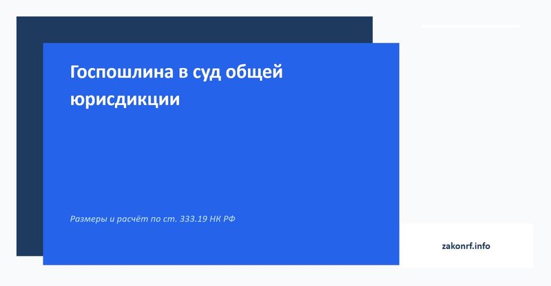 Госпошлина в суд общей юрисдикции