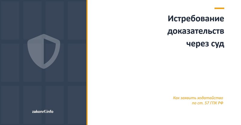 Истребование доказательств через суд.