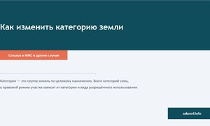 Как изменить категорию земли.