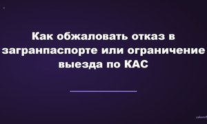 Как обжаловать отказ в загранпаспорте или ограничение выезда по КАС.