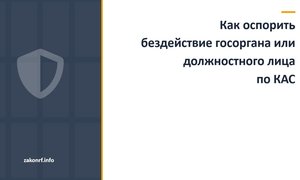 Как оспорить бездействие госоргана или должностного лица по КАС.