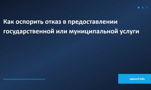 Как оспорить отказ в предоставлении государственной или муниципальной услуги.
