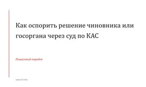 Как оспорить решение чиновника или госоргана через суд по КАС.