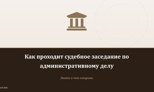 Как проходит судебное заседание по административному делу.