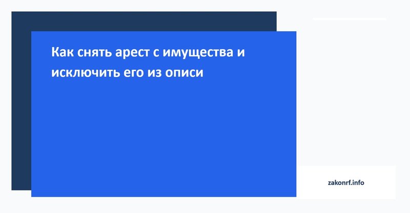 Как снять арест с имущества и исключить его из описи.