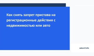Как снять запрет пристава на регистрационные действия с недвижимостью или авто.