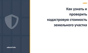 Как узнать и проверить кадастровую стоимость земельного участка.
