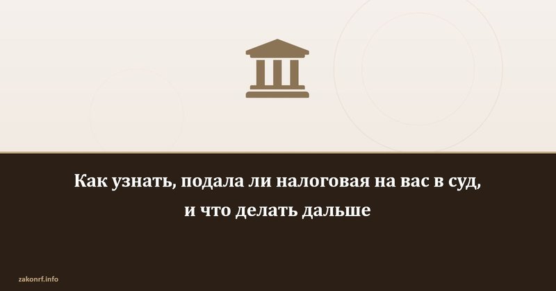 Как узнать, подала ли налоговая на вас в суд, и что делать дальше.