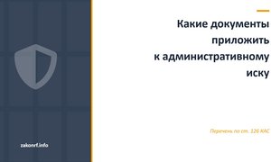 Какие документы приложить к административному иску.