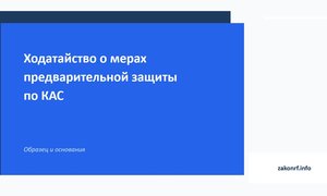 Ходатайство о мерах предварительной защиты.