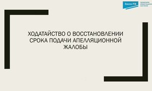 Ходатайство о восстановлении срока подачи апелляционной жалобы.