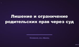 Лишение и ограничение родительских прав через суд.