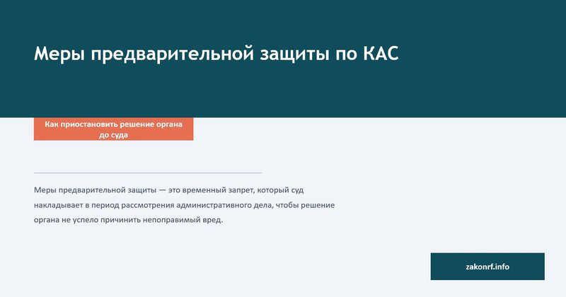Меры предварительной защиты по КАС.