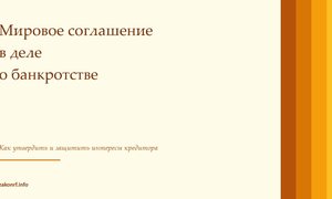 Мировое соглашение в деле о банкротстве.
