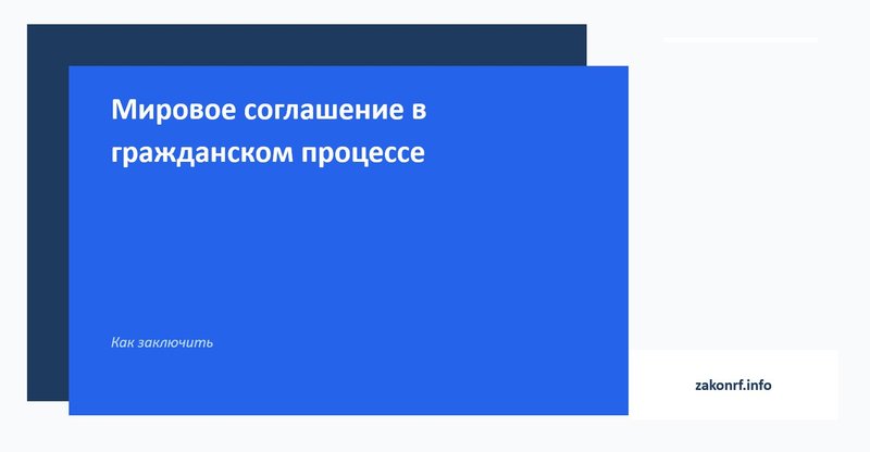 Мировое соглашение в гражданском процессе.