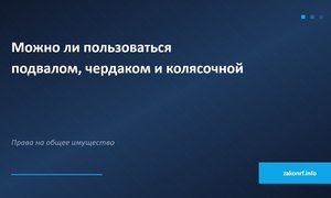Можно ли пользоваться подвалом, чердаком и колясочной.