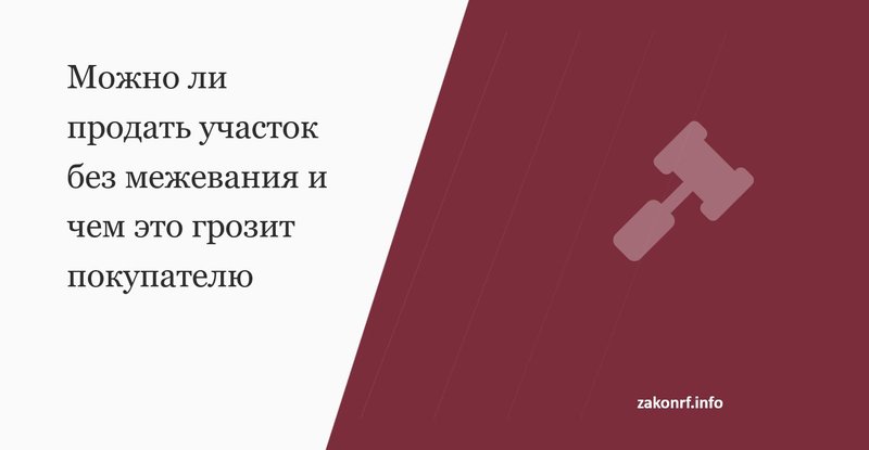 Можно ли продать участок без межевания и чем это грозит покупателю.