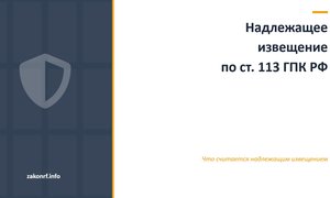 Надлежащее извещение по ст. 113 ГПК РФ.