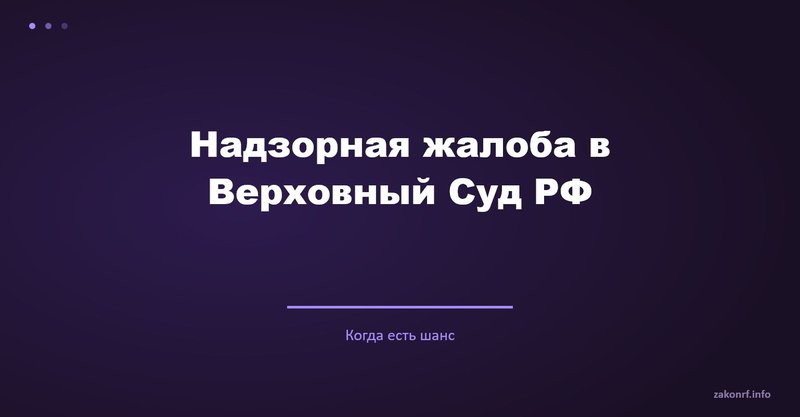 Надзорная жалоба в Верховный Суд РФ.