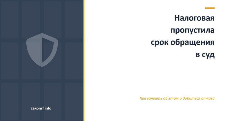 Налоговая пропустила срок обращения в суд.