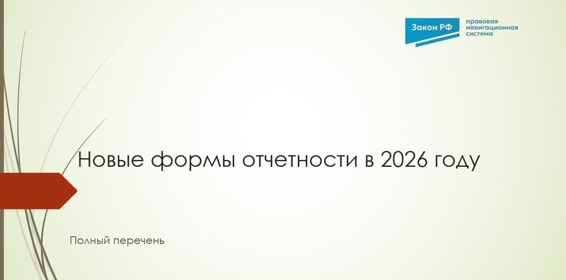 Новая отчетность 2026