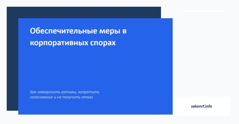 Обеспечительные меры в корпоративных спорах.