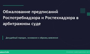 Обжалование предписаний Роспотребнадзора и Ростехнадзора в арбитражном суде.