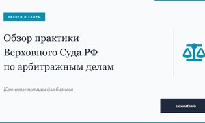 Обзор практики Верховного Суда РФ по арбитражным делам.