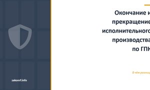 Окончание и прекращение исполнительного производства по ГПК.