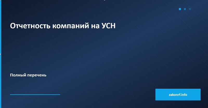Отчетность компании на УСН