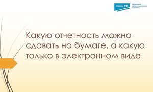 Отчетность на бумаге и в электронном виде