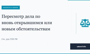 Пересмотр дела по вновь открывшимся или новым обстоятельствам.