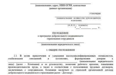 Положение о ДМС