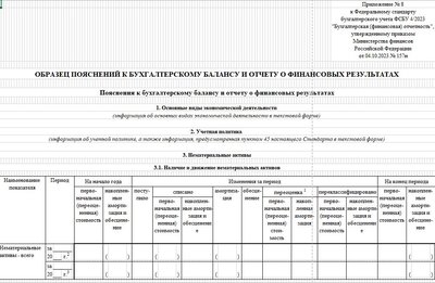 Пояснения к бухотчетности