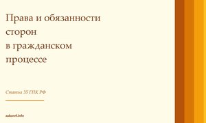 Права и обязанности сторон в гражданском процессе