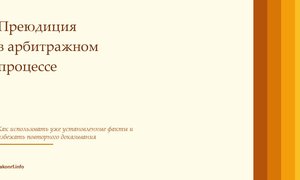 Преюдиция в арбитражном процессе