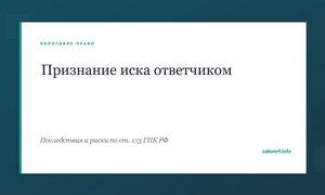 Признание иска ответчиком.