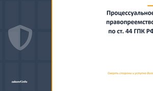 Процессуальное правопреемство по ст. 44 ГПК РФ.