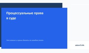 Процессуальные права в суде.