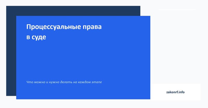 Процессуальные права в суде.